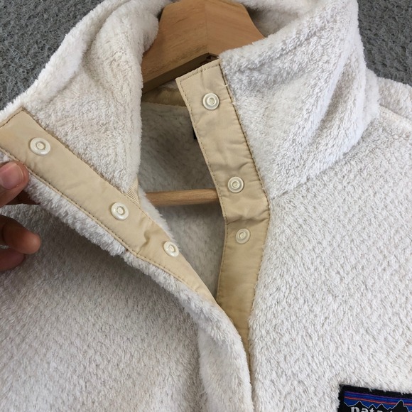Patagonia‎ Womens Small Cream White Snap-T Fleece Pullover Jacket Outdoor - Picture 4 of 10